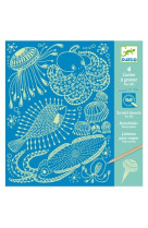 Stop - carte a  gratter  - sea life