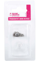 Pendentif mini boule verre : coloris argent