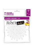 5 cartes a decorer slow and art 15x15 : graphique blanc