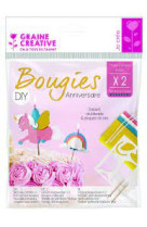 Kit diy bougies anniversaire licorne