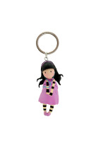 Porte cle figurine gorjuss mauve