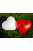 Sachet 10 ballons coeur blanc