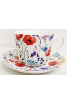 Grande tasse ceramique fleurs sauvages