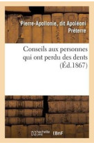 Conseils aux personnes qui ont perdu des dents