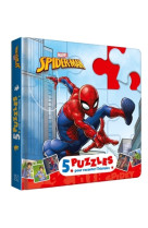 Spider-man - mon petit livre puzzle - 5 puzzles 9 pieces - marvel