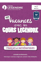 En vacances avec les cours legendre : francais et mathematiques  -  du cp au ce1