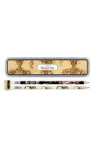Set de 2 crayons cavallini - anatomie avec taille crayon dans plumier metal