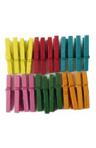 24 mini pinces a linge coloris assortis 25mm