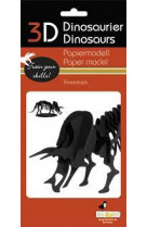 3d paper model - dinosaure - triceratops