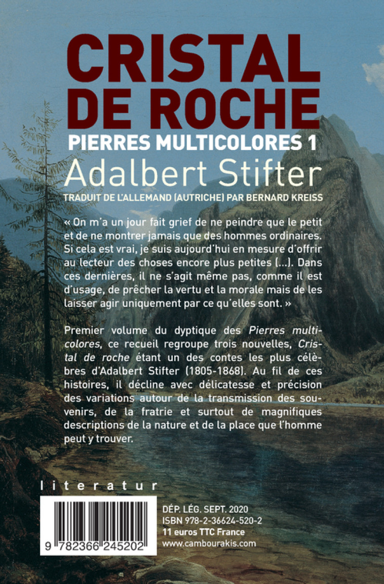 CRISTAL DE ROCHE - PIERRES MULTICOLORES 1 - Adalbert Stifter - CAMBOURAKIS