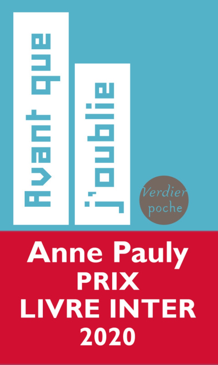 AVANT QUE J-OUBLIE - Anne Pauly - VERDIER