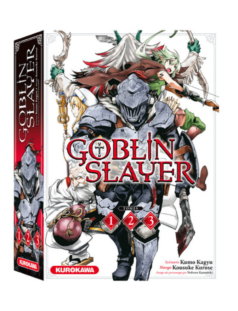 Coffret Goblin Slayer - tomes 1 à 3 - Kumo Kagyu, Noboru Kannatuki, Kousuke Kurose, Fabien Nabhan - KUROKAWA