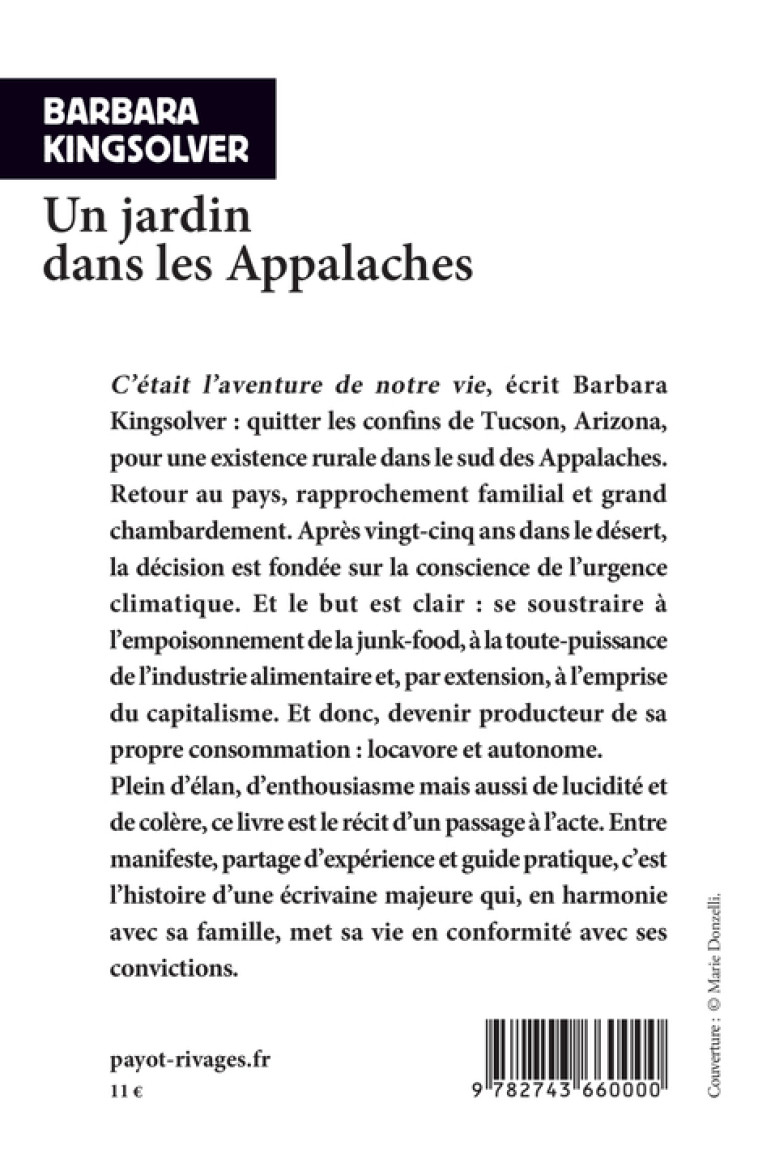 UN JARDIN DANS LES APPALACHES - Barbara Kingsolver - RIVAGES