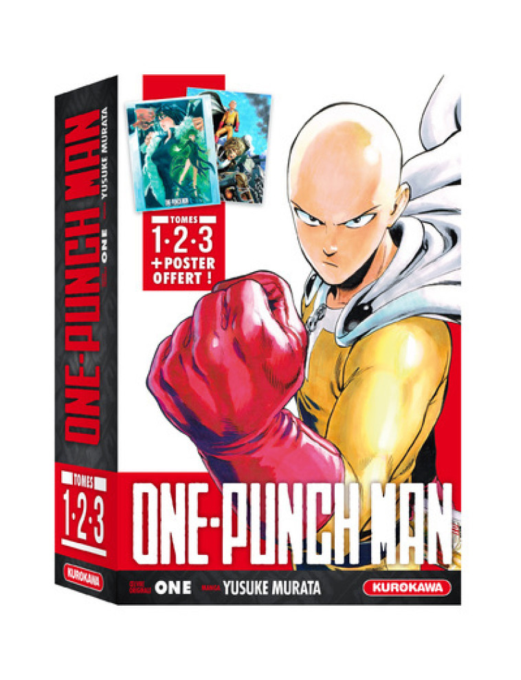 COFFRET ONE-PUNCH MAN - TOMES 1 A 3 + POSTER - Yusuke Murata, One One, Frédéric Malet - KUROKAWA