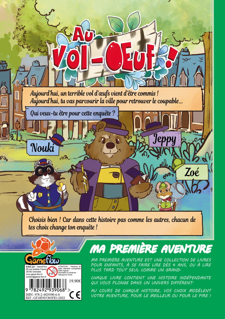 AU VOL-OEUF ! - MA PREMIERE AVENTURE - Jean-Philippe SAHUT - GAME FLOW