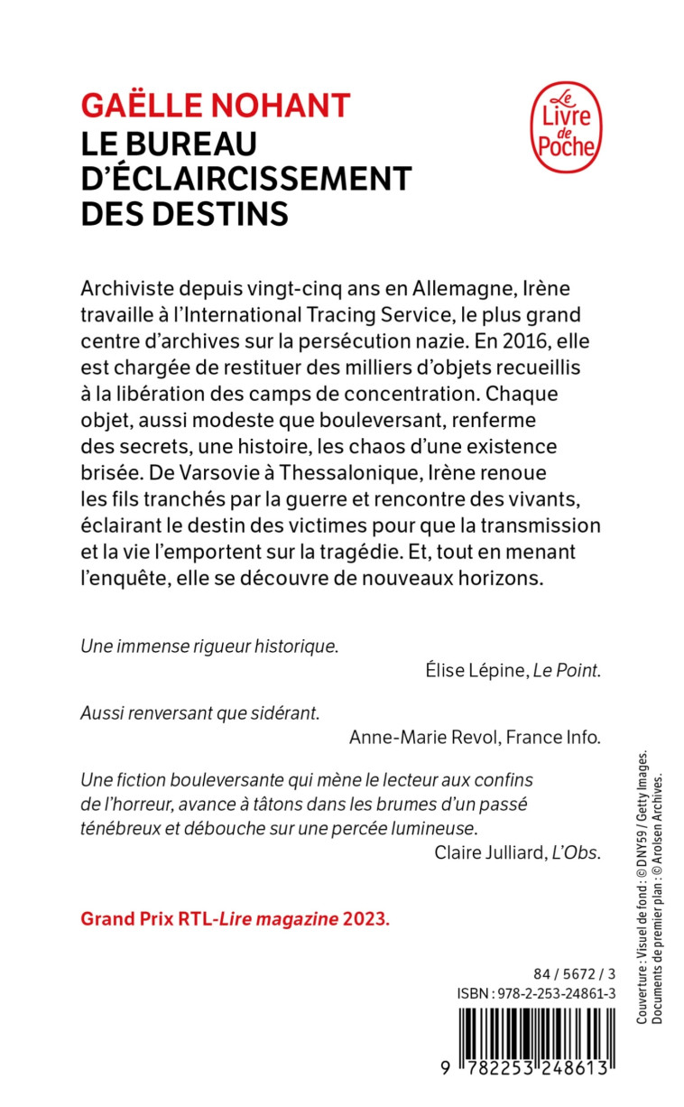 LE BUREAU D-ECLAIRCISSEMENT DES DESTINS - Gaëlle Nohant - LGF