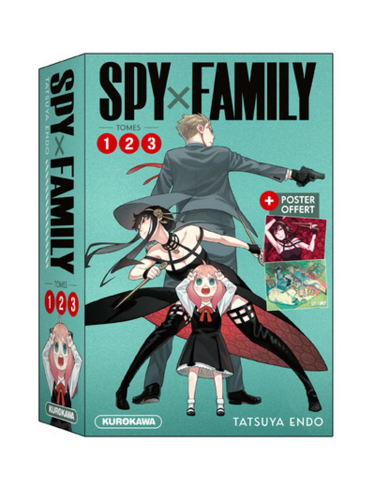 COFFRET - Spy x Family - tomes 1-2-3 + poster - Tatsuya Endo, Satoko Fujimoto, Nathalie Bougon - KUROKAWA